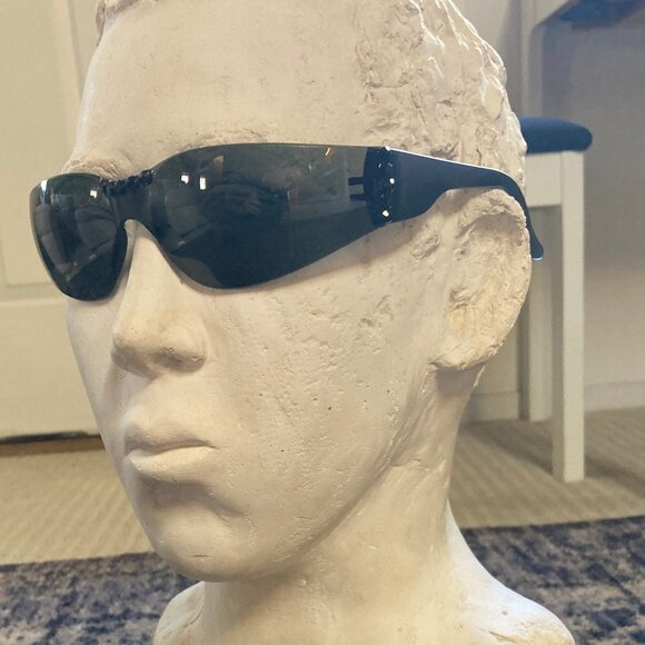 Dark Gray Sunglasses Black Swarovski Crystal Accents - Unique - Men or Women - Picture 7 of 14